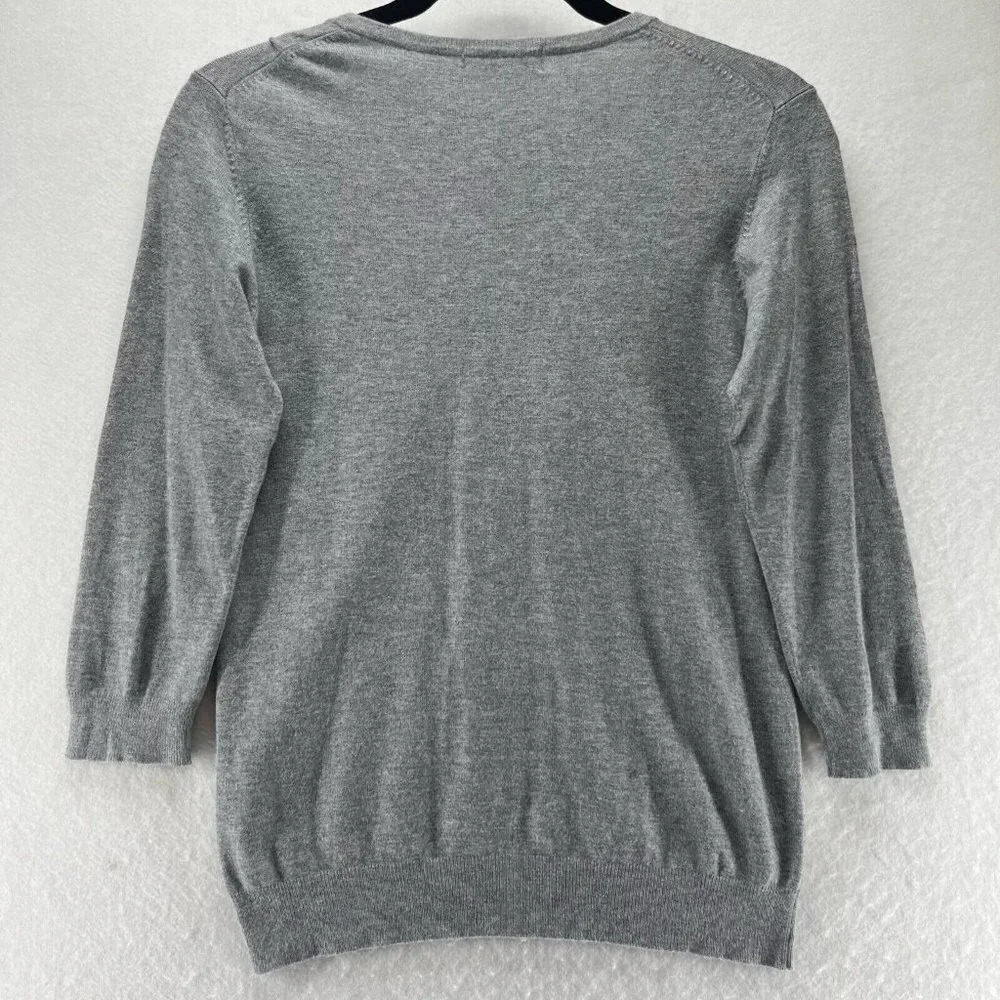 Marks & Spencer Sweater Womens Sz UK12 S Viscose Blend 3/4 Sleeve Pullover Gray - Picture 2 of 12